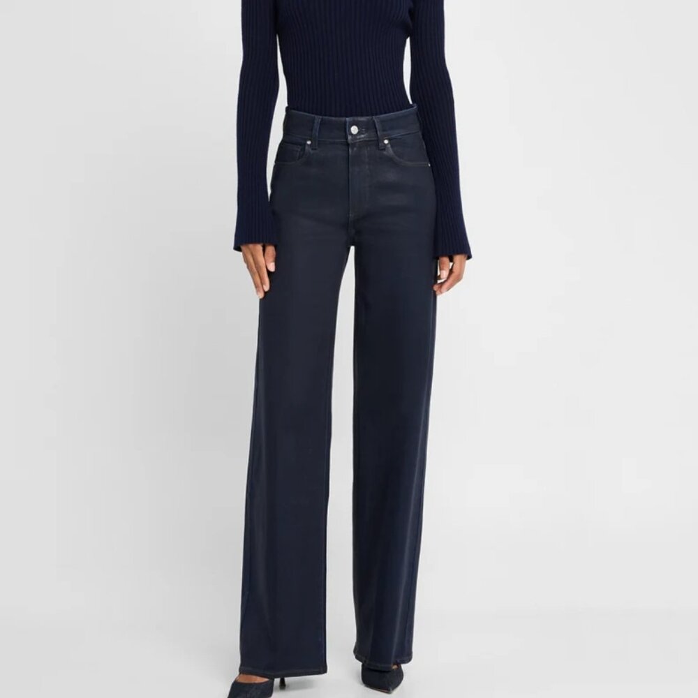 PAIGE Sasha Coated Wide-Leg Jeans